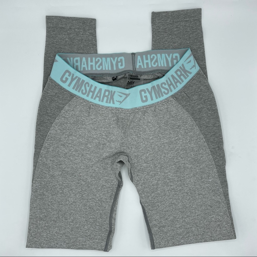 Gymshark flex leggings gray/baby blue size L